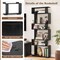 Costway 1/2 PCS Bookcase 6-Tier Bookshelf with Anti-Tipping Kit Freestanding Display Shelf Black/White